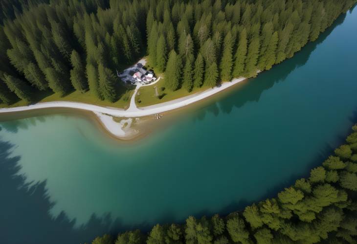 Bavarias Sylvenste in speicher Aerial Drone View of Stunning Lake and River Landscape