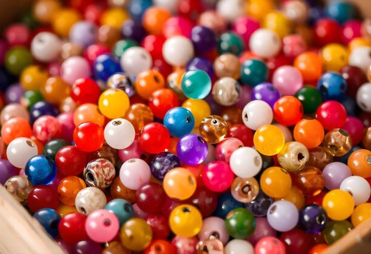 Bead Bliss Close Up of Multi Colored Beads in a Craft Box