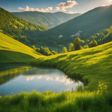 Beautiful Countryside of Bosnia and Herzegovina  Afternoon on Mount Lebrsnik