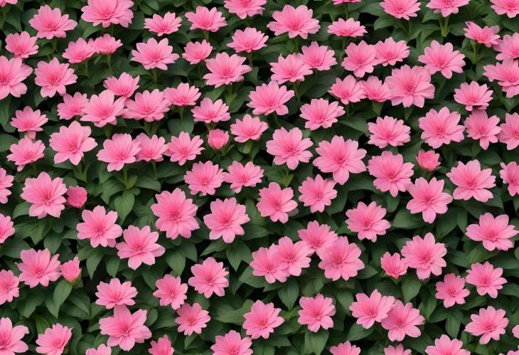 Beautiful Cut out of Pink Flowers and Flower Bed Isolated on White Background for Garden Design