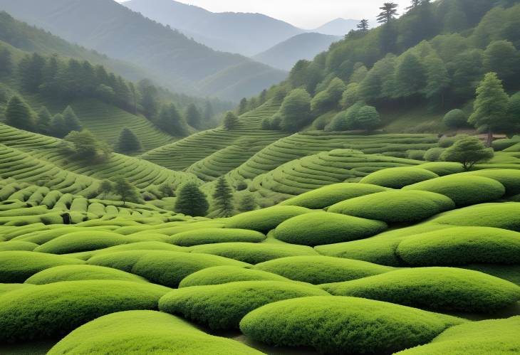 Beautiful Greenery at Boseong Tea Garden, Boseong, South Korea