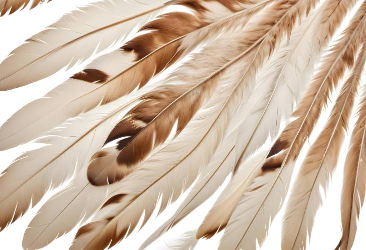 Beautiful Hawk Feather Isolated on White Capturing the Elegance and Detail of Nature