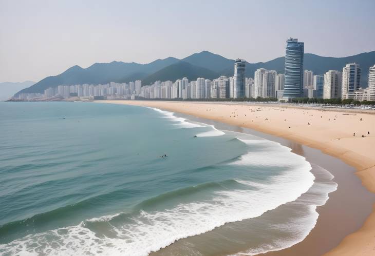 Beautiful Landscape of Haeundae Beach, Busan, South Korea