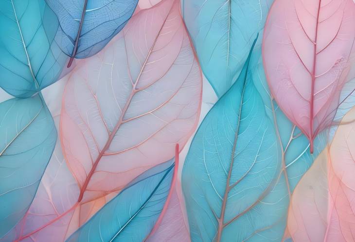 Beautiful Pastel Skeleton Leaves Macro Texture