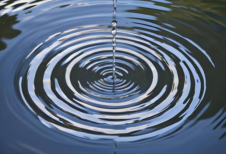 Beautiful Ripple Patterns from Water Drop Concentric Circles Formed on Surface