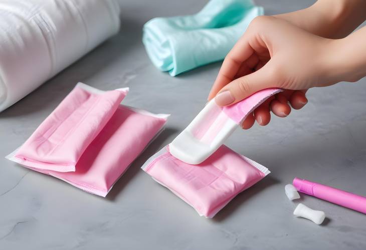 Beauty and Hygiene Feminine Menstrual Pads and Tampons for Professional Care in a Salon