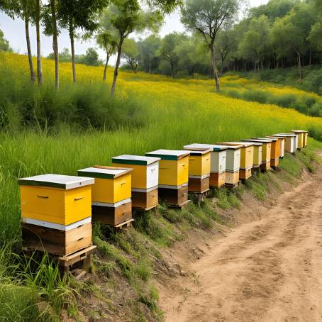 Bee Hives in the Wild Essential for Organic Honey Production