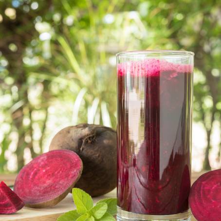 Beetroot Juice with Copy Space for Recipe, Article, and Commercial Content