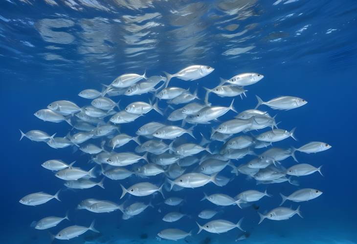 Bigeye Trevallies School in Blue Pacific Waters, French Polynesia