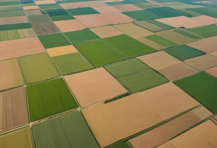 Birds Eye View of Farmland and Agricultural Fields