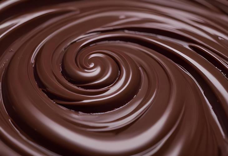 Black Chocolate Swirl with Glossy Finish Close Up on White Background