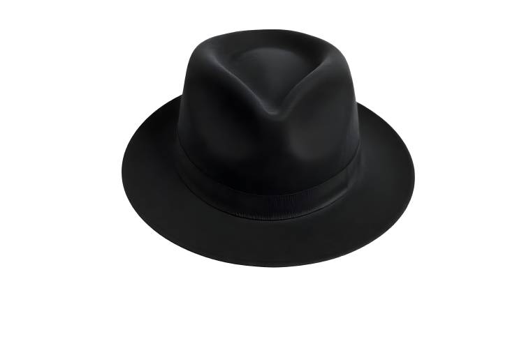 Black Hat Isolated Against White Background Versatile Fashion Essential