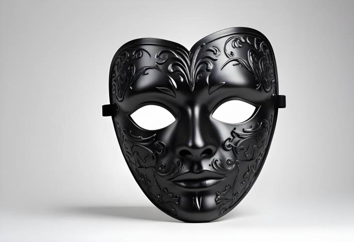 Black Mask Isolated on White Ideal for Costume Parties and Theatrical Productions