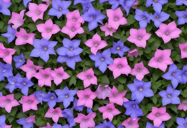 Blue and Pink Campanula Flowers Cut Out on White Background for HighQuality Garden Design and Lands