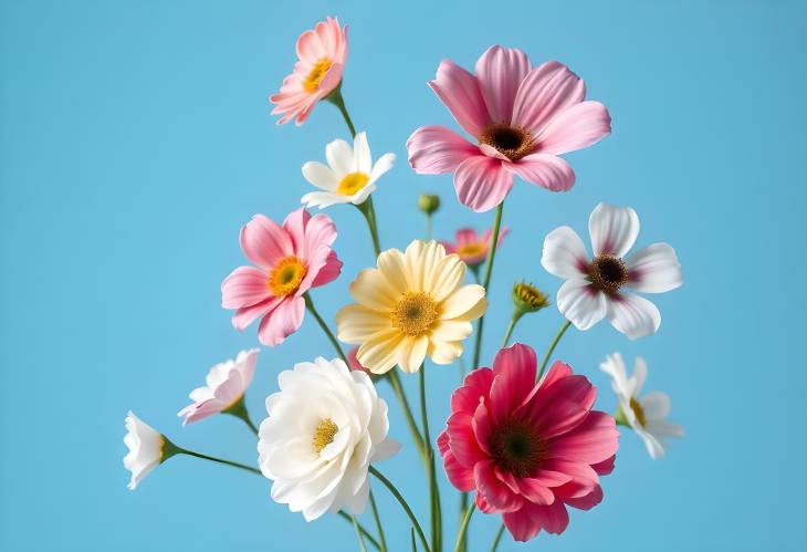 Blue Background Blooms Springs Floral Show