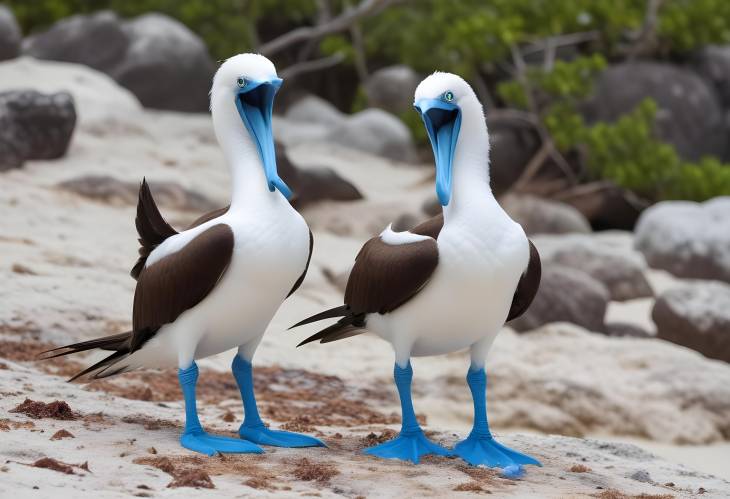 Blue Footed Booby Comical Bird with Unique Courtship Dances on Tropical Islands