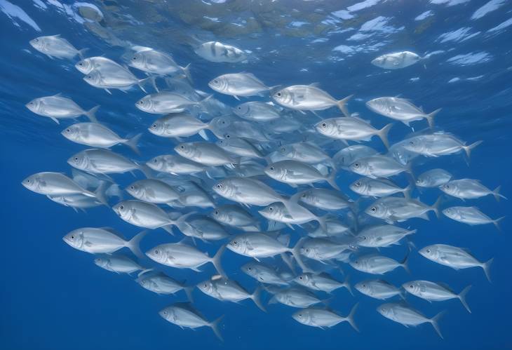 Blue Water Swarm of Bigeye Trevallies, French Polynesia