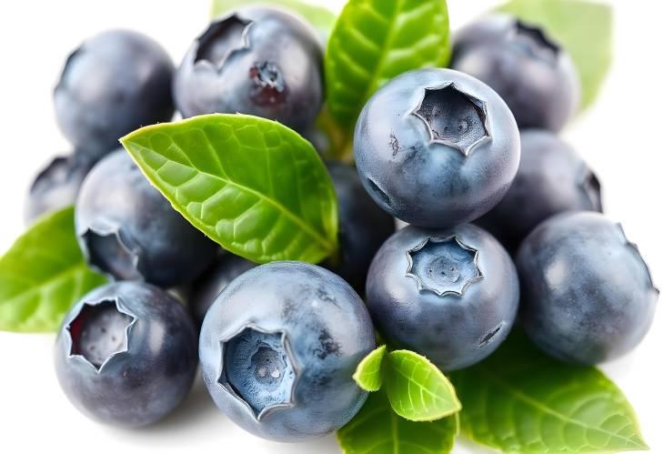 Blueberries and Leaves A Fresh Duo