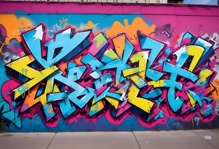 Bold and Vibrant Urban Graffiti Featuring Abstract Designs and a Kaleidoscope of Colors in the City