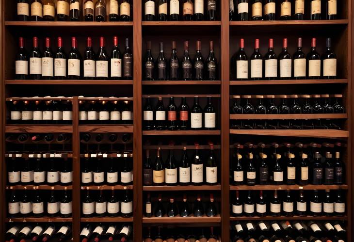 Bottles of Red and White Wine in Liquor Store Cabinet A Display of Elegance