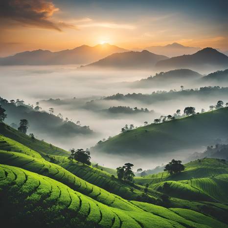 Breathtaking Misty Morning Over Kerala Mountains Natures Beauty and Travel Inspiration