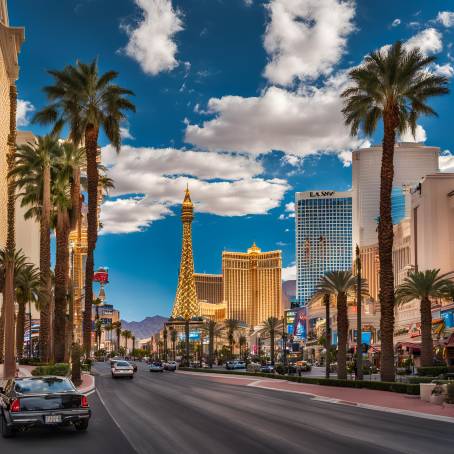 Breathtaking Panoramic View of Las Vegas Strip Casinos and Hotels