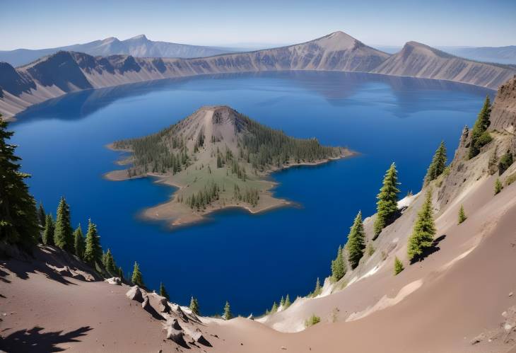 Breathtaking WideAngle View of Crater Lake from Watchmans Peak Oregons Natural Beauty