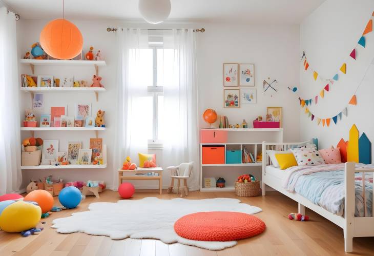 Bright and Playful Room for Kids with Colorful Toys and Decor