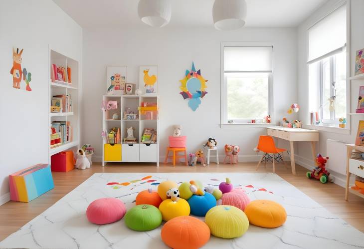 Bright and Vibrant Kids Room with Colorful Decor and Toys