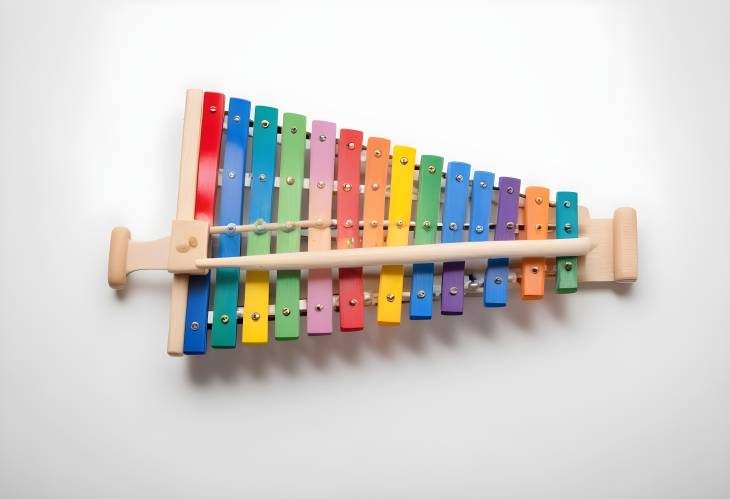 Bright Color Xylophone Isolated on White Background Ideal for Music Education and Photography