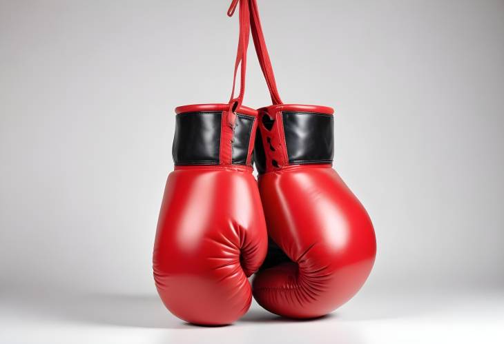 Bright Red Boxing Gloves Isolated on White Ideal for Training and Matches