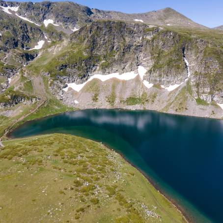 Bulgaria Seven Rila Lakes in Sunrise Aerial View Natural Majesty