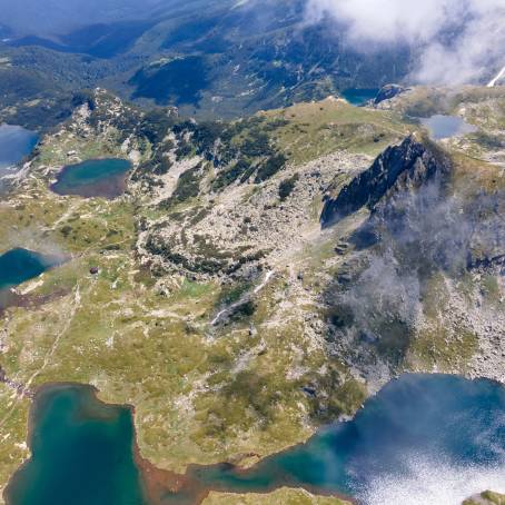 Bulgaria Seven Rila Lakes Sunrise Aerial Splendor and Nature