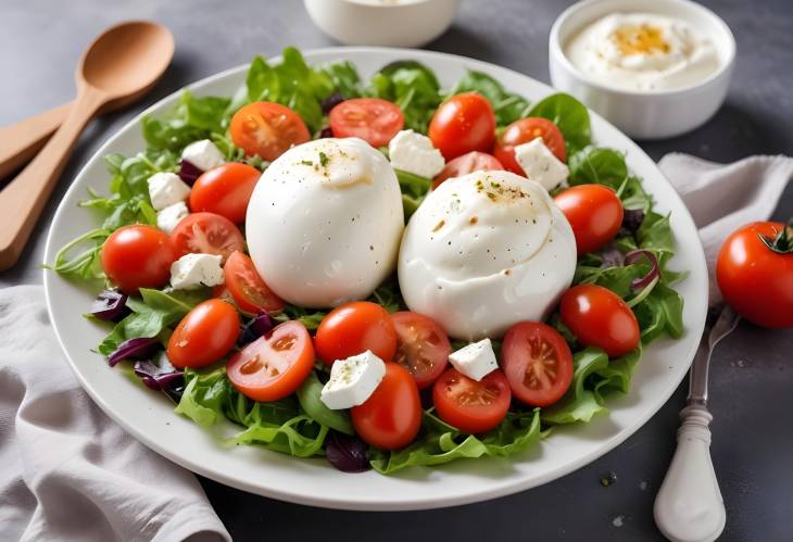 Burrata Salad with Tomatoes and Greens An Italian Keto Diet Favorite