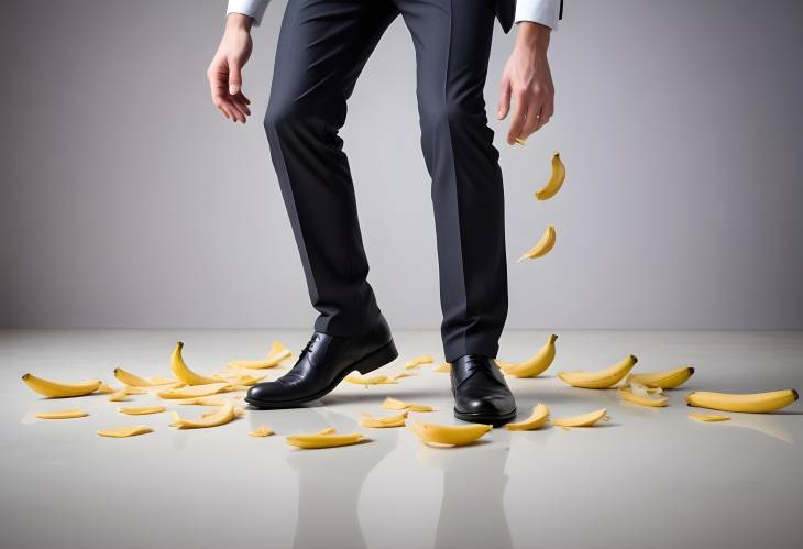 Businessman on Banana Peel, Office Injury