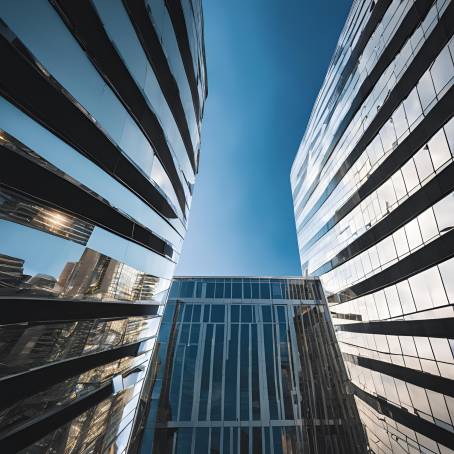 Calgary High Rise Office Building with Glass Facade and Illuminated Entrance