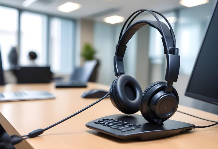 Call Center Ready Headset and Support Equipment for Corporate Customer Service