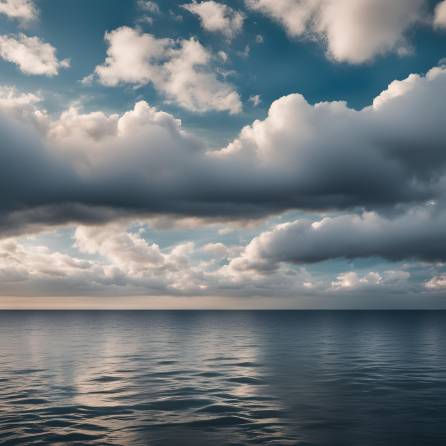 Calm Ocean Waves Under a Clear Sky with Light Cloud Cover