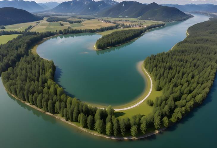 Captivating Aerial Panorama of Sylvenste in speicher Lake and River in Bavaria