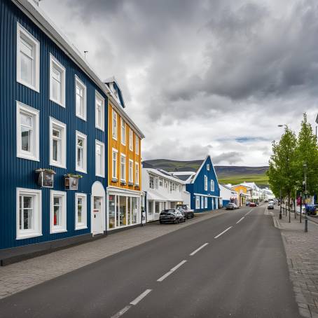 Captivating Akureyri City in Iceland with Scenic Streets and Remarkable Buildings by Eyjafjordur