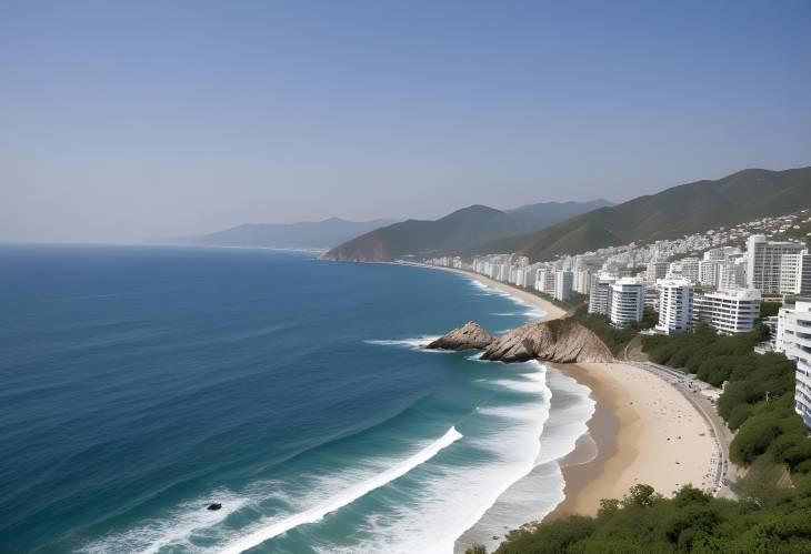 Captivating La Quebrada Acapulco Tourist Area with a Deep Blue Sea Horizon