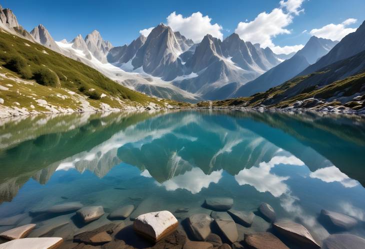 Captivating Landscape of Chesery Lake with Monte Bianco Reflection