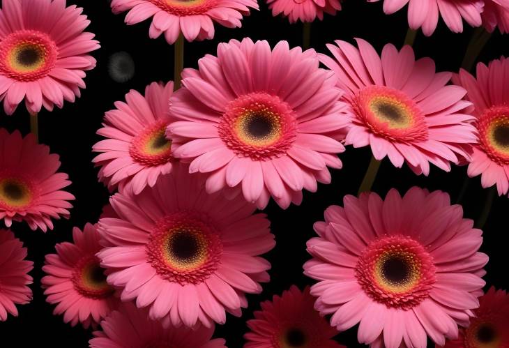 Captivating Pink Gerbera Daisy in Full Bloom with Dark Background