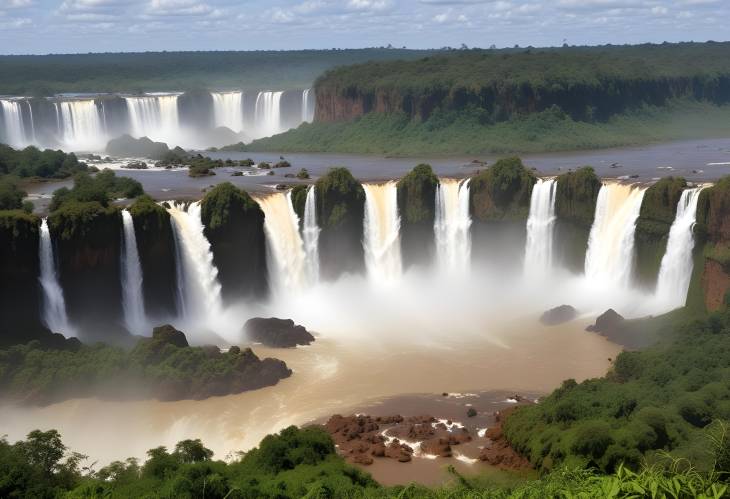 Captivating View from the Lower Circuit at Iguazu Falls, Offering a Stunning Perspective