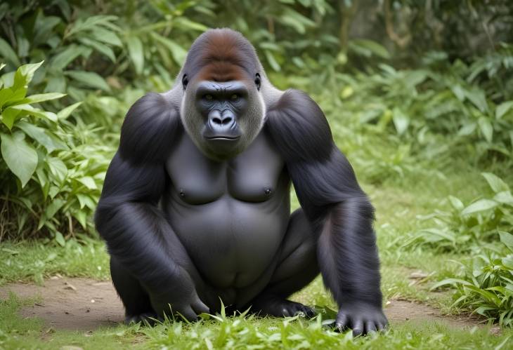 Captive Western Lowland Gorilla An Adult in Focus