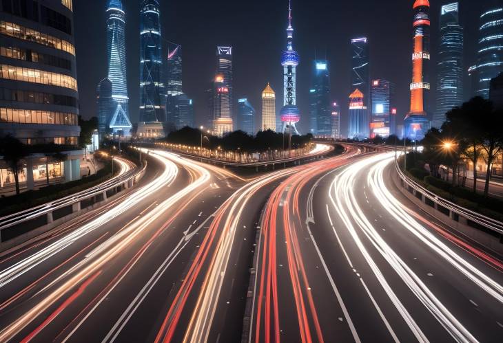 Capturing Shanghai Light Trails and Urban Energy on the Streets of China