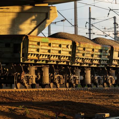 Cargo Train Passing Station Freight Delivery