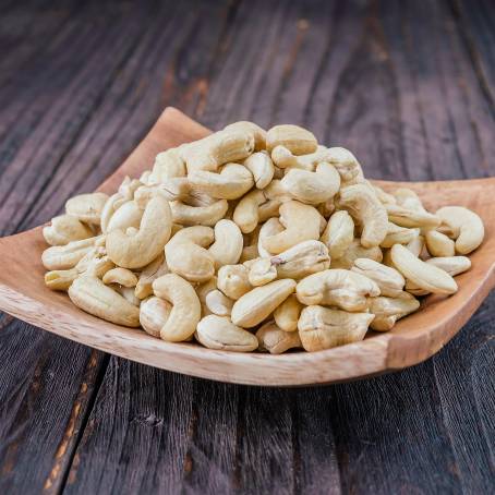 Cashew Nuts Pile on a White Background