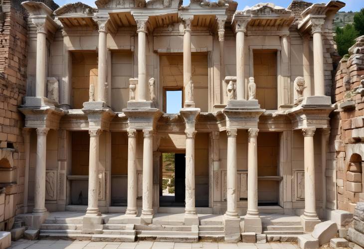 Celsus Library at Ephesus  Iconic Ancient Monument in Selcuk, Turkey