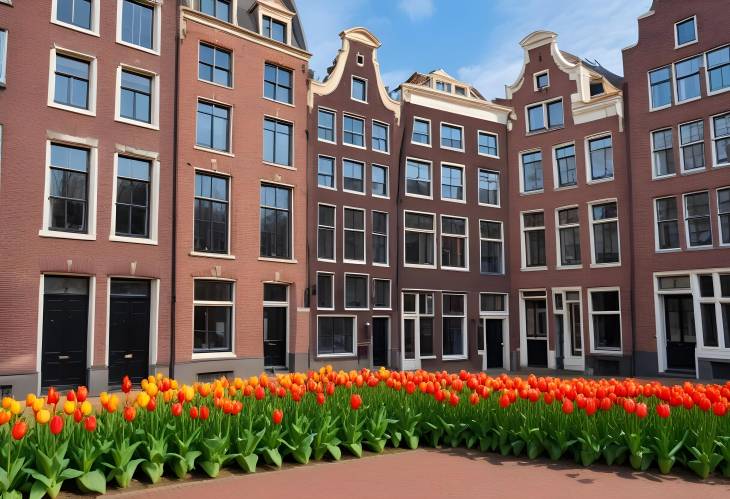 Charming Amsterdam Tulips and Classic House Facades